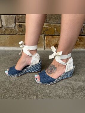Chloe Pia ankle-wrap wedge espadrilles